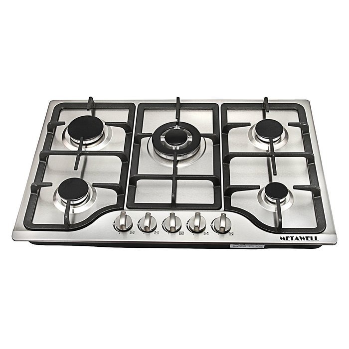 METAWELL New 30" Stainless Steel 5 Burner Built-in Stoves Natural Gas Hob Cooktops Cooker N5