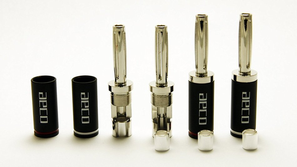 aeco Banana Plug ABP-0211R, 4pcs/1set, Zip Bag N2