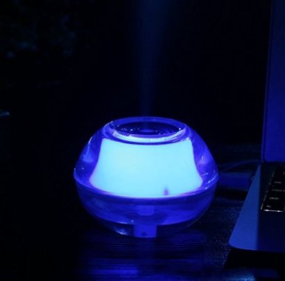 Crystal Mini USB Humidifier LED Light Ultrasonic Diffuser Aromatherapy Air Purifier (Pink) N9