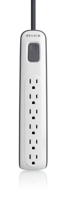 Belkin 6-Outlet AV Power Strip Surge Protector With 2.5-Foot Power Cord ...