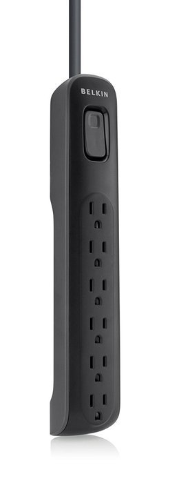 Belkin 6-Outlet AV Power Strip Surge Protector with 2.5-Foot Power Cord, 600 Joules (BV106000-2.5) N3