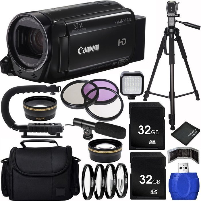 Canon 32GB VIXIA HF R72 Full HD Camcorder Bundle with Carrying Case and Accessory Kit (19 Items)