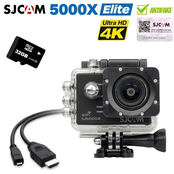 SJCAM SJ5000x Elite Sony IMX078 Gyro 4K 24 2K Action Camera with 32G TF Card(Black) N2