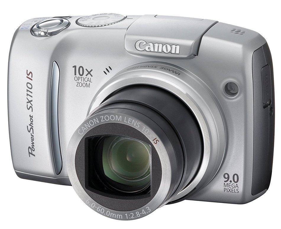 Canon Powershot SX110IS 9MP Digital Camera with 10x Optical Image Stabilized Zoom (Silver) N8