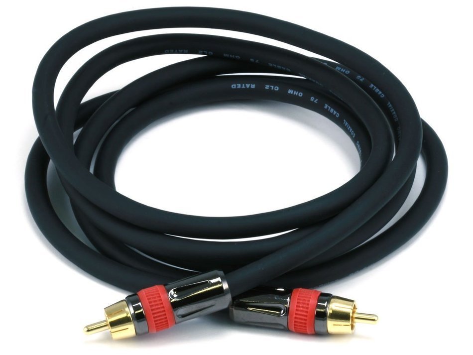 Monoprice 6ft RG6/U 75 ohm CL2/In-Wall Rated Digital Coaxial S/PDIF RCA Audio Cable