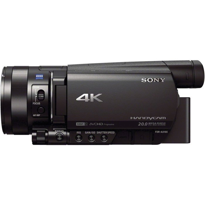 Professional Bundle - Sony FDR AX100 Ultra HD 4K Camcorder: Includes 2 Spare Batteries, Rapid Charger, UV Filter...