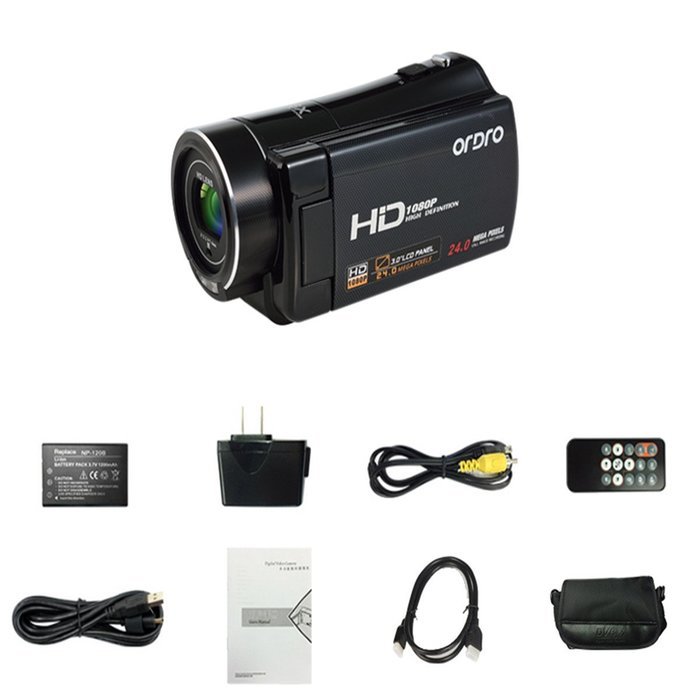 ORDRO 5Mp DV with 5x digital zoom and 3 inch Rotation LCD DDV-V7 N5