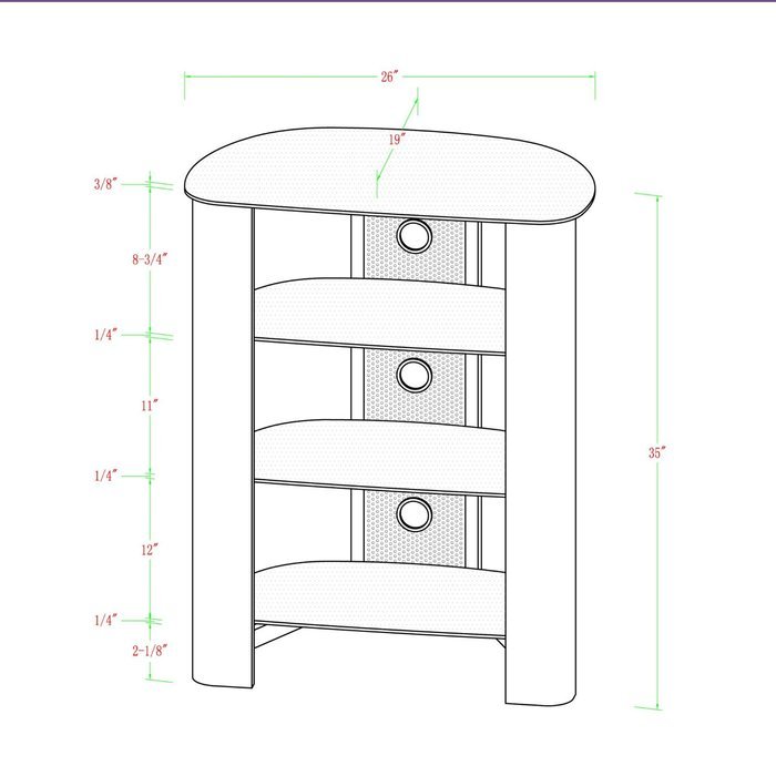 WE Furniture 35" Glass Media Storage Tower, Espresso N8