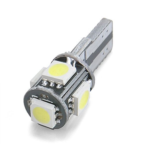 10x T10 White Led Free Canbus Error 5 SMD Car Side Wedge light Bulb 168 194 W5W N5