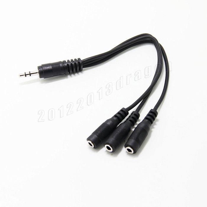 eBayson 3.5mm (1/8") TRS 1 Male To 3 Female 3 Way Stereo Headphone Splitter N3