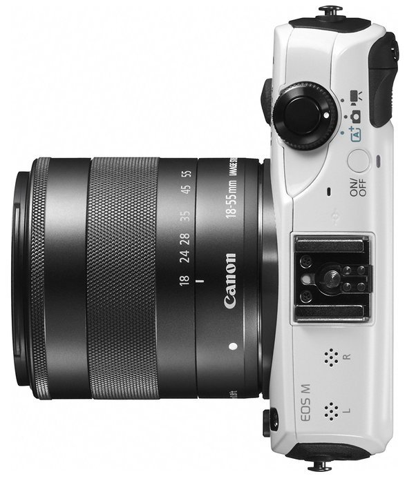 Canon EOS M (White) and EF-M 22mm STM Lens and EF-M18-55mm IS STM Lens N4