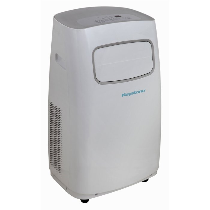 Keystone KSTAP14CG 14,000 BTU 115V Portable Air Conditioner with Remote Control, White/Gray N5