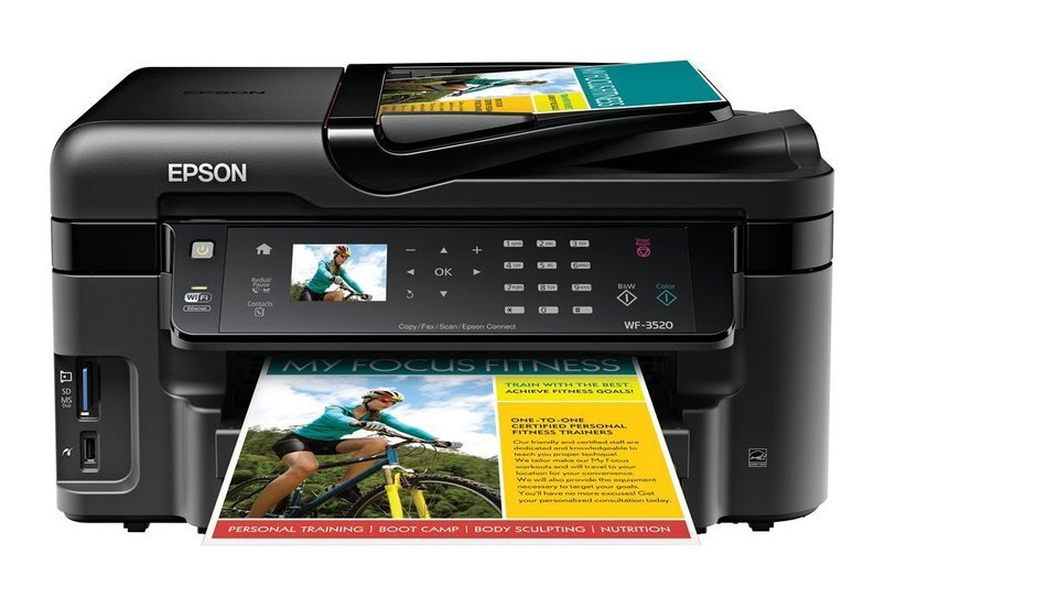 Epson WorkForce WF-3520 Wireless All-in-One Color Inkjet Printer, Copier, Scanner, 2-Sided Duplex, ADF, Fax. Prints...