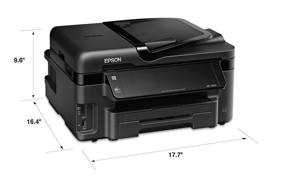 Epson WorkForce WF-3520 Wireless All-in-One Color Inkjet Printer, Copier, Scanner, 2-Sided Duplex, ADF, Fax. Prints... N2