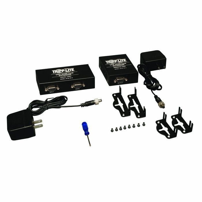 Tripp Lite VGA over Cat5 / Cat6 Extender, Transmitter and Receiver with EDID Copy, 1920x1440 at 60Hz(B130-101-2) N2