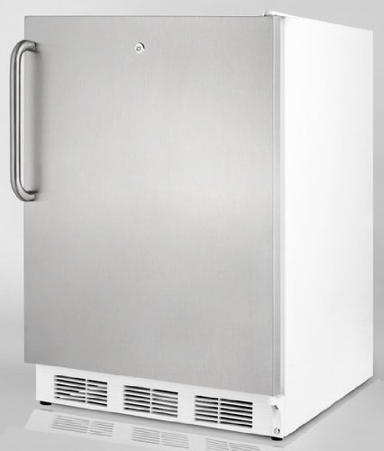 Summit AL650LBISSTB 24" ADA Compliant Top Freezer Refrigerator with 5.1 cu. ft. Capacity Dual Evaporator Cycle...