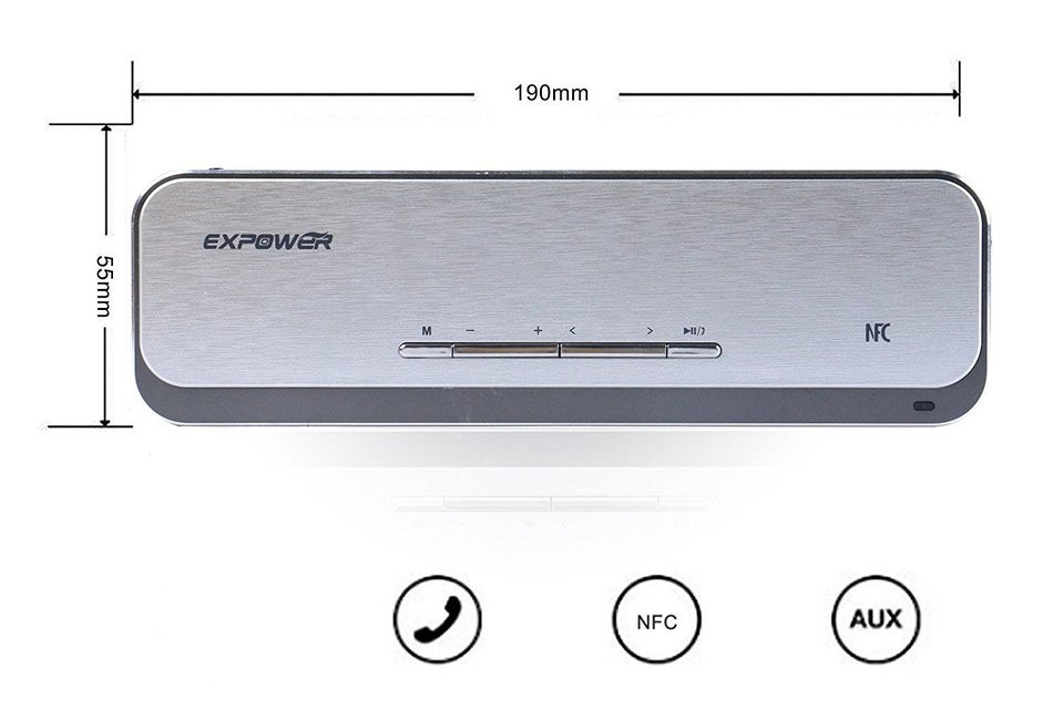 Expower 16W Dual Drive Superior 3D Stereo Surround Sound Wireless Portable Speaker with NFC DSP Jam Heavy Metal... N3