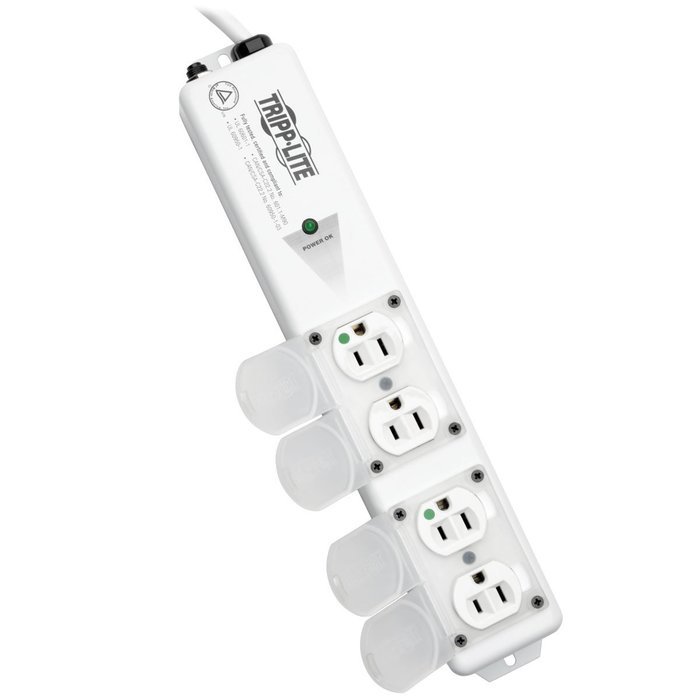 Tripp Lite 4 Outlet Medical-Grade Power Strip, For Patient-Care Vicinity, 15ft Cord with 5-15-HG Plug (PS-415-...