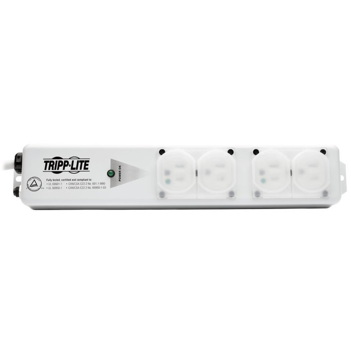 Tripp Lite 4 Outlet Medical-Grade Power Strip, For Patient-Care Vicinity, 15ft Cord with 5-15-HG Plug (PS-415-... N2