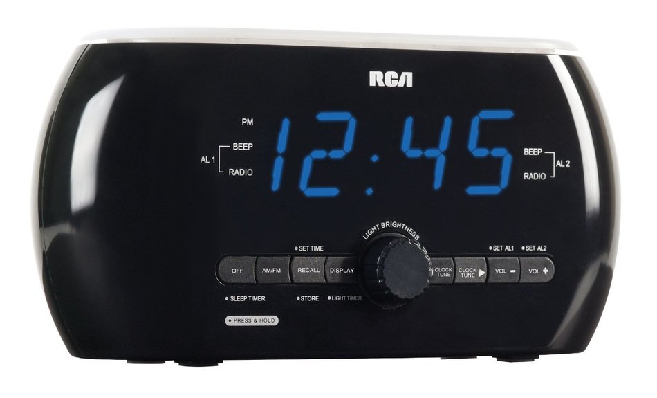 RCA Clock Radio With Motion-Activated Soft Light N2