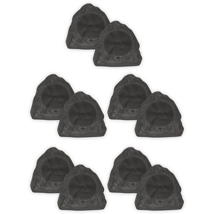Theater Solutions 10R6L Outdoor Lava 6.5" Rock 10 Speaker Set for Patio Pool Spa Yard Garden