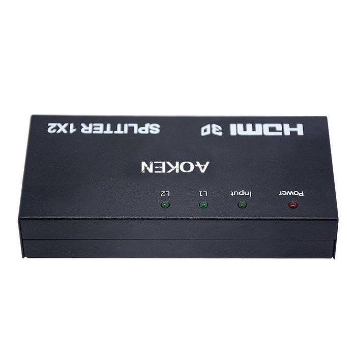 Aoken 1x8 8 Ports HDMI Powered Splitter for Full HD 1080P & 3D Support (One Input To Eight Outputs) N3