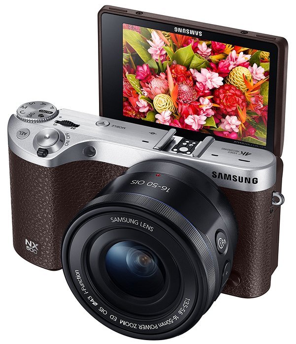 Samsung NX500 28 MP Wireless Smart Mirrorless Digital Camera with 16-50mm Power Zoom Lens (Brown) N17
