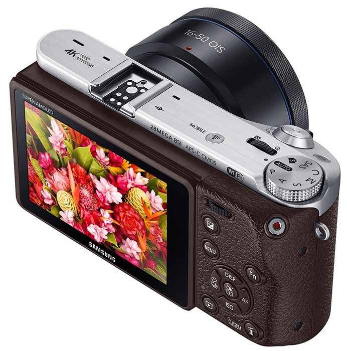 Samsung NX500 28 MP Wireless Smart Mirrorless Digital Camera with 16-50mm Power Zoom Lens (Brown) N18