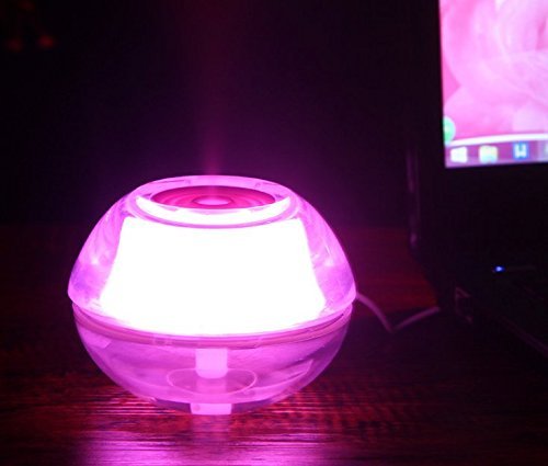 Crystal Mini USB Humidifier LED Light Ultrasonic Diffuser Aromatherapy Air Purifier (Pink) N12