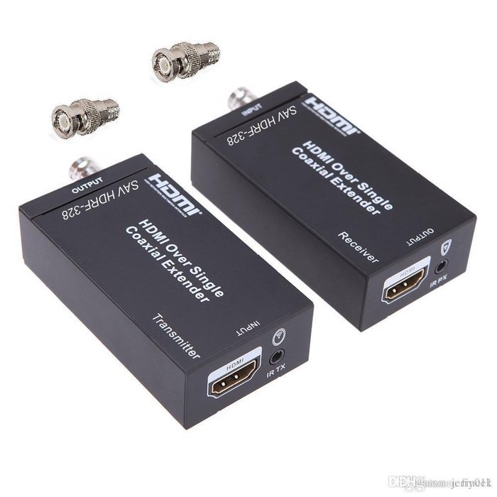 HDMI + IR over single 75ohm RG-6U Coax Cable Extender Balun Sender Receiver BNC N3