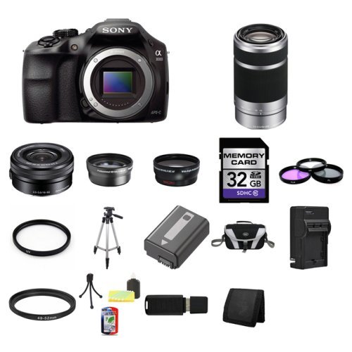 Sony A3000, ILCE-3000, ILCE-3000LB, 20. 1MP Interchangeable Lens Camera Black (Body) with Sony 16-50mm f/3.5-5.6...