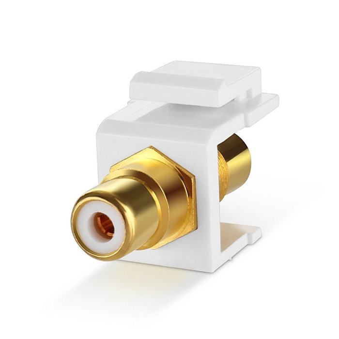 TNP RCA Keystone Jack Insert Connector (5 Pack) Socket Female Snap In Adapter Port Gold Plated Inline Coupler... N2
