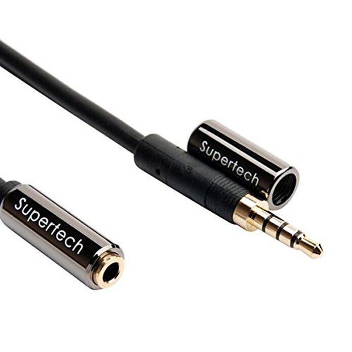 Supertech 3.5mm Audio Cable Male to Female Extension Stereo Auxiliary Cable 24K Gold Plated 4 poles Compatible... N2
