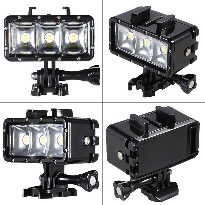 Andoer&reg; 3pcs LEDs Fill-in Light Diving Video Light Mini Spotlight Waterproof Underwater 30M Light Built-in Rechargeable...