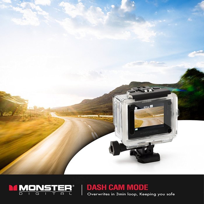 Monster Vision 360 Camera 1080p 60 fps Action Camera, 16GB MicroSD included, Ultra Wide Angle, WiFi Enabled [CAMVI... N5