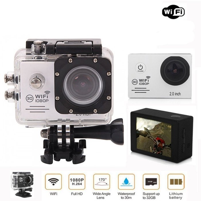 WONFAST Waterproof Novatek 96655 Solution WIFI 2.0"LCD 1080P HD 30Meter Underwater Diving Sports Action Video... N14