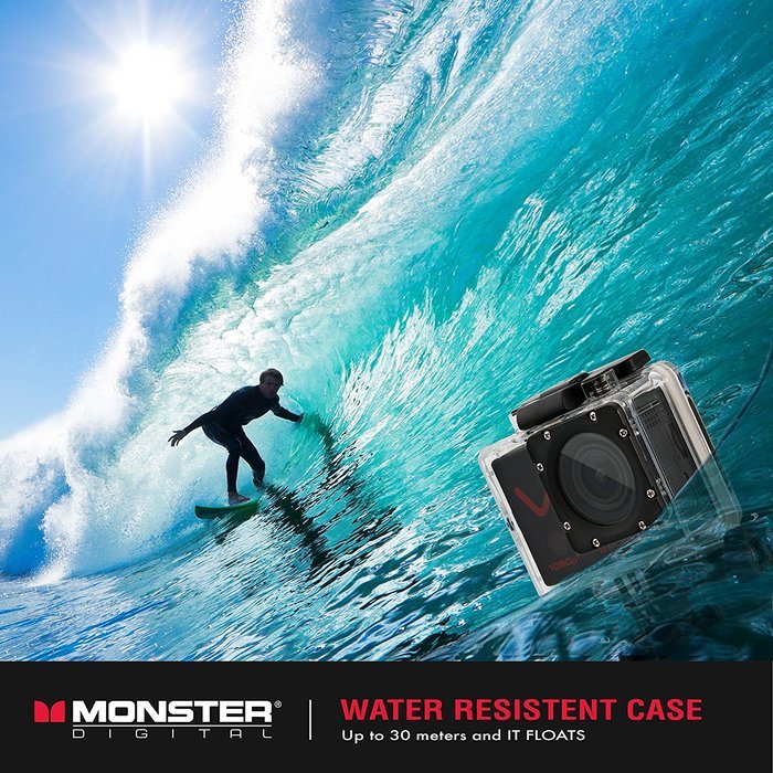 Monster Vision 360 Camera 1080p 60 fps Action Camera, 16GB MicroSD included, Ultra Wide Angle, WiFi Enabled [CAMVI... N8