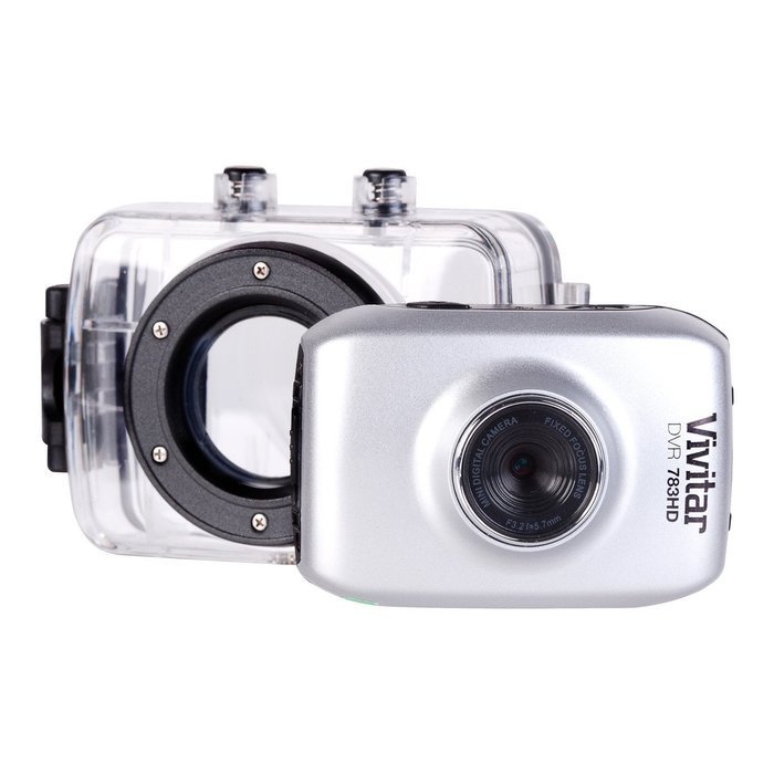Vivitar DVR783-SIL 5.1MP Digital Action Camcorder with Bike and Helmet Mount (Silver) N17