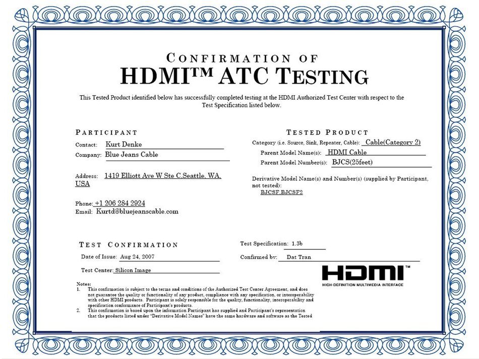BJC Series-1 High-Speed HDMI Cable, Belden Bonded-Pair, 25 foot, Black