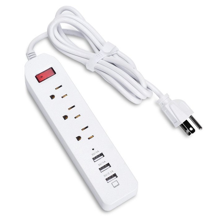 Power Strip, JBonest 1250W 10A 3 USB Ports with 3 Outlet Surge Protector Charging Ports Station Mini Power Strip... N3