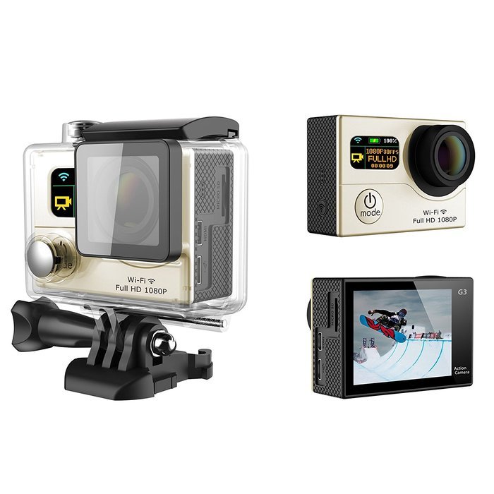 CarLink(TM) 2.0'' TFT LCD+0.95'' OLED status Dual Screen ultra slim 1080p Wi-fi Action Camera,100% compatible...