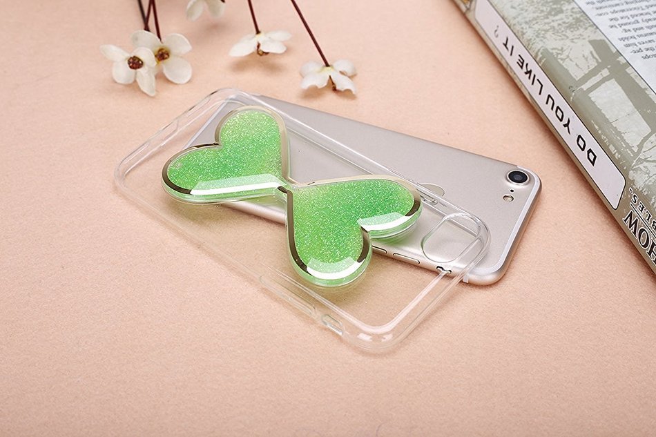 iPhone 7 Plus Case,Case for iPhone 7 Plus,ikasus Flowing Liquid Floating Hourglasses Love Heart Bling Glitter... N21