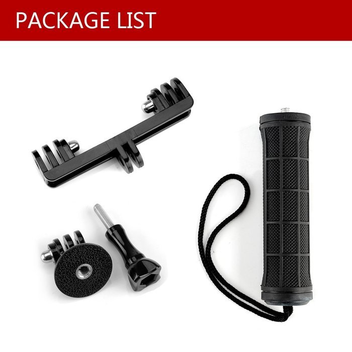 Lightwish Dual Heads Self-portrait Hand Strip Holder Stabilizer Handheld Monopod For GoPro Hero4 Silver Black... N2