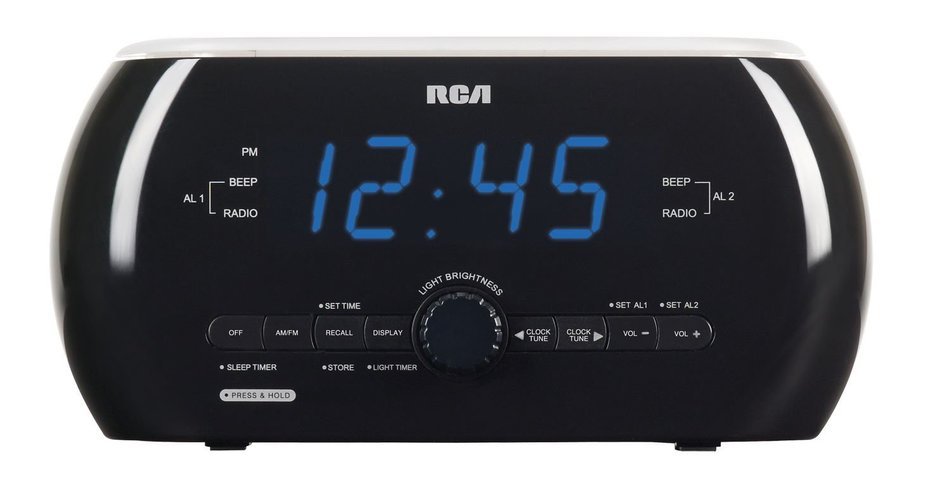 RCA Clock Radio With Motion-Activated Soft Light N4