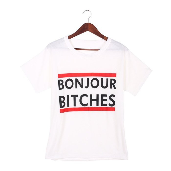Oligex(TM) Women summer T-shirt casual slim letter print cotton t shirt top vintage camisas femininas basic short... N3