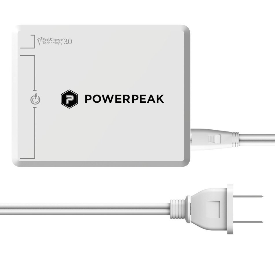 PowerPeak&reg; FastCharge 3.0 Multi Port (55W 6-Port USB Charging Hub) Multi-Port USB Charger for Qualcomm QuickCharge...