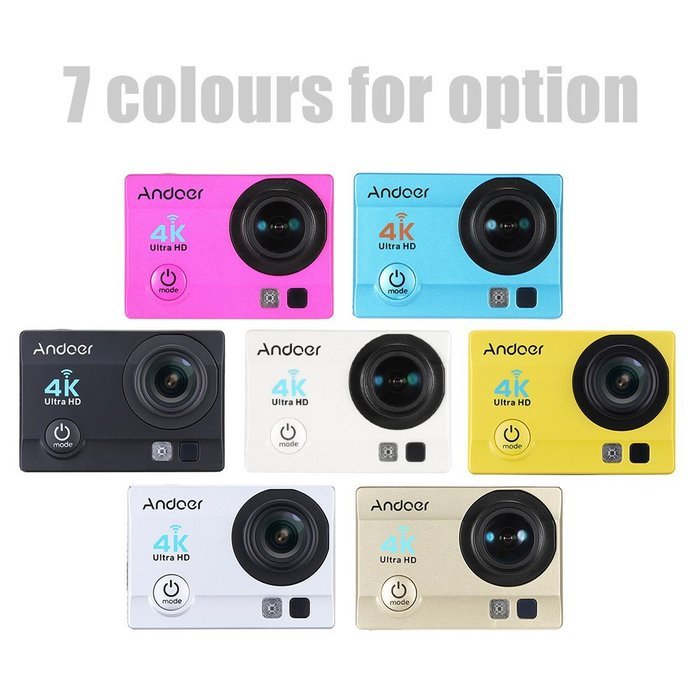 Andoer 2" Ultra-HD LCD 4K 25FPS 1080P 60FPS Wifi Cam FPV Video Output 16MP Action Camera 170&deg;Wide-Angle Lens with... N8