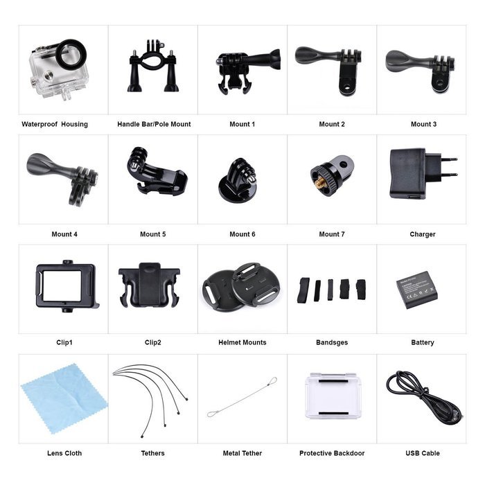 YELIN H8R Wifi Waterproof Action Camera (Black) + Sony IMX Sensor + Dual Screen + 170 Degree + 2.4G Remote+Extra... N6