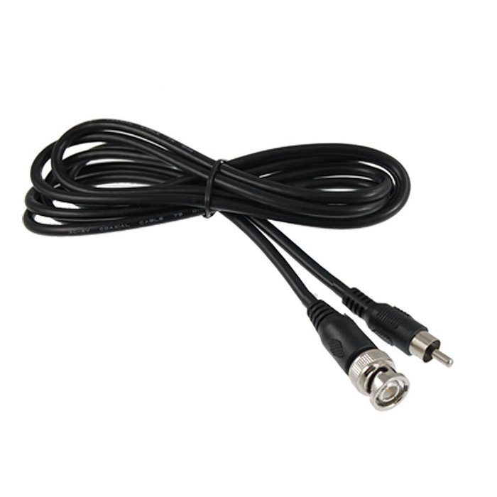 uxcell Black 3 Meters RCA to BNC Male Connector Video Cable for CCTV Camera