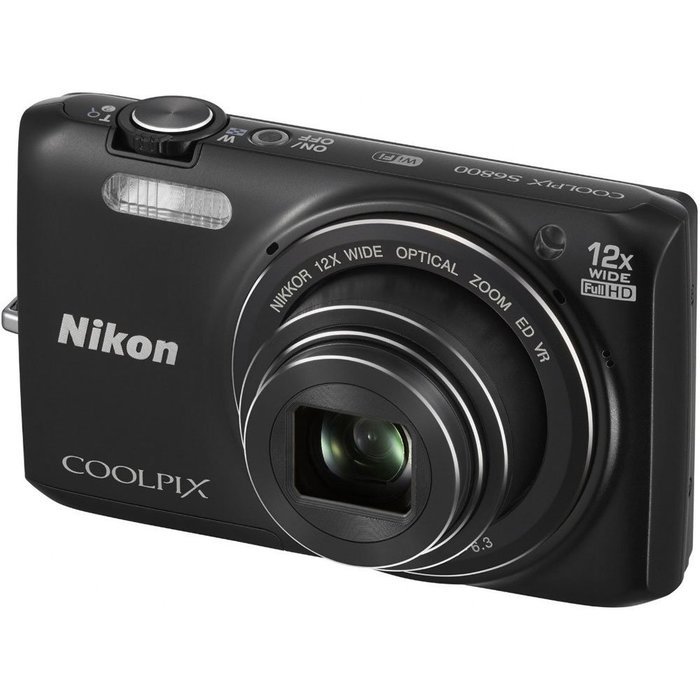 Nikon COOLPIX S6800 16 MP Wi-Fi CMOS Digital Camera with 12x Zoom NIKKOR Lens and 1080p HD Video (Black) (Certified...